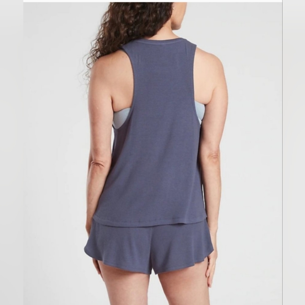 Athleta Well Rested Ribbed Sleep Tank And Short Set - Picture 2 of 8
